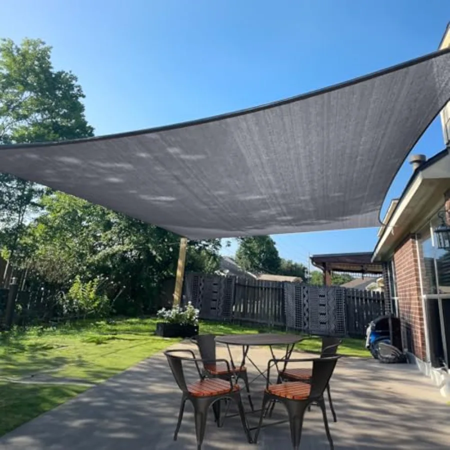 Outdoor Patio Backyard Deck Pergola Sun Shade Sail 6' X 18' Dark Grey Rectangle UV-blocking Permeable Canopy Cover