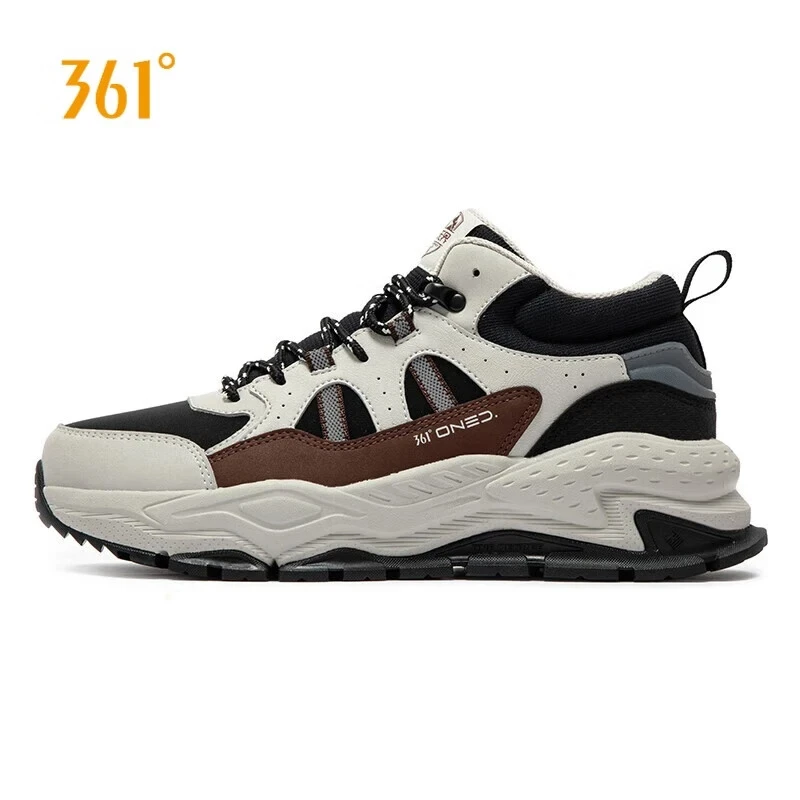 361 Degrees Men Casual Shoes New Retro Plush Thick-soled Autumn and Winter Warm Non-slip Classic Cotton Male Sneakers 672446705A
