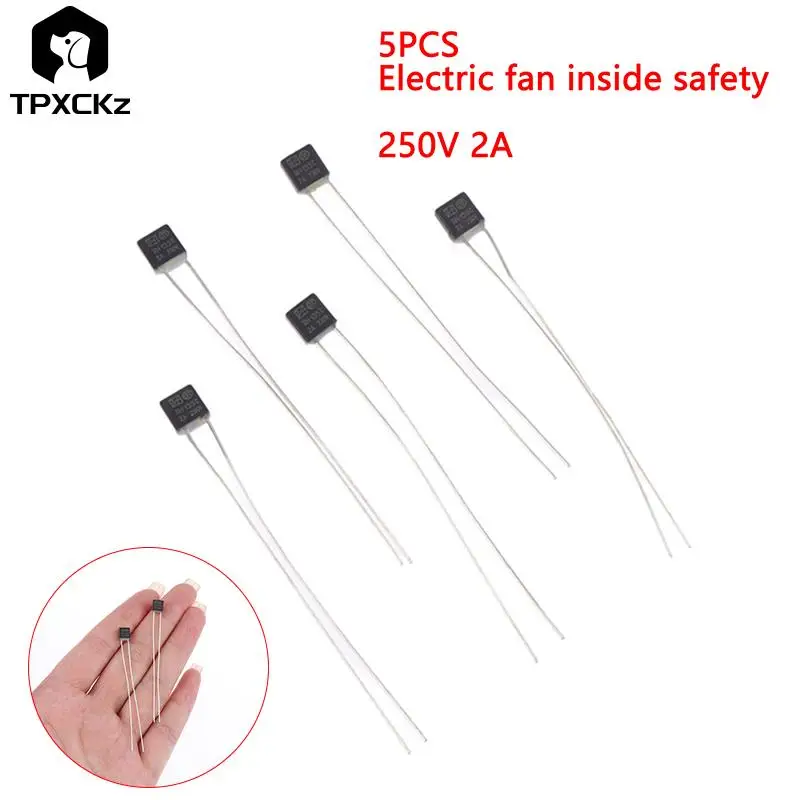 New 5pcs/set Thermal Fuse 2A135 Degrees Electric Fan Internal Safety Motor Temperature Safety Temperature Protector