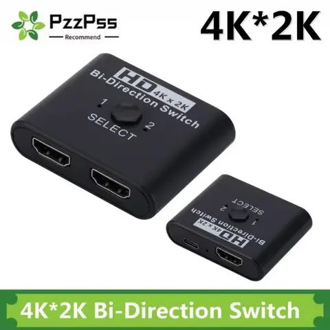 2 Ports Bi-Direction HDMI-compatible Video Switcher High Speed 4K 60Hz HDMI Splitter 2 in 1 out HDMI Switch 1x2/2x1 HUB Adapter