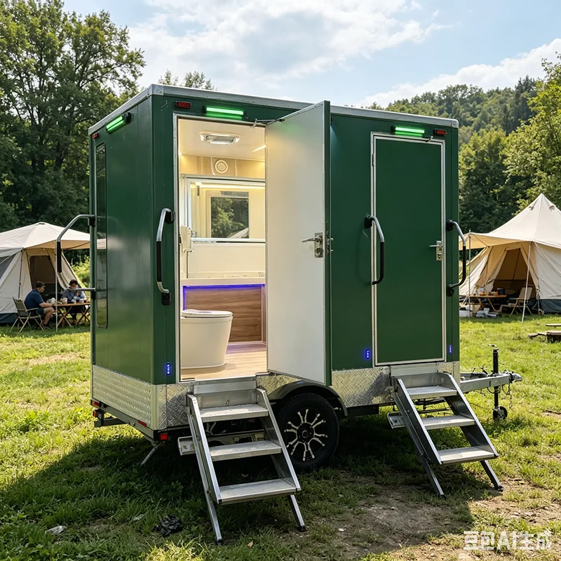 Portable Restroom Trailer Mobile Prebuilt Toilet, Outdoor Mobile Toilet for Construction, Wedding, Festival Large Outdoor Events