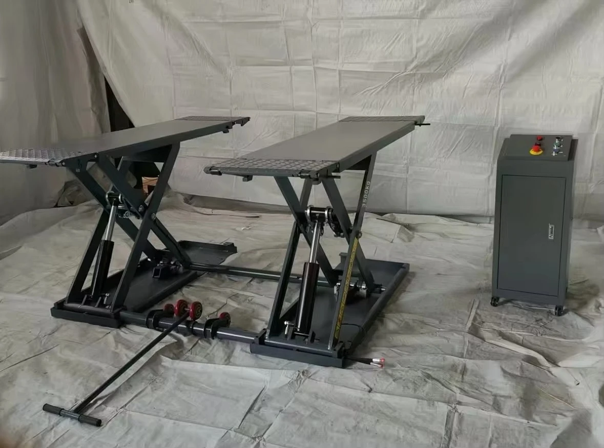 Mid Rise Scissor Car Lift Electric Scissor Lift Car Repair Tools 4000 kg Portable 2 Post Car Lift