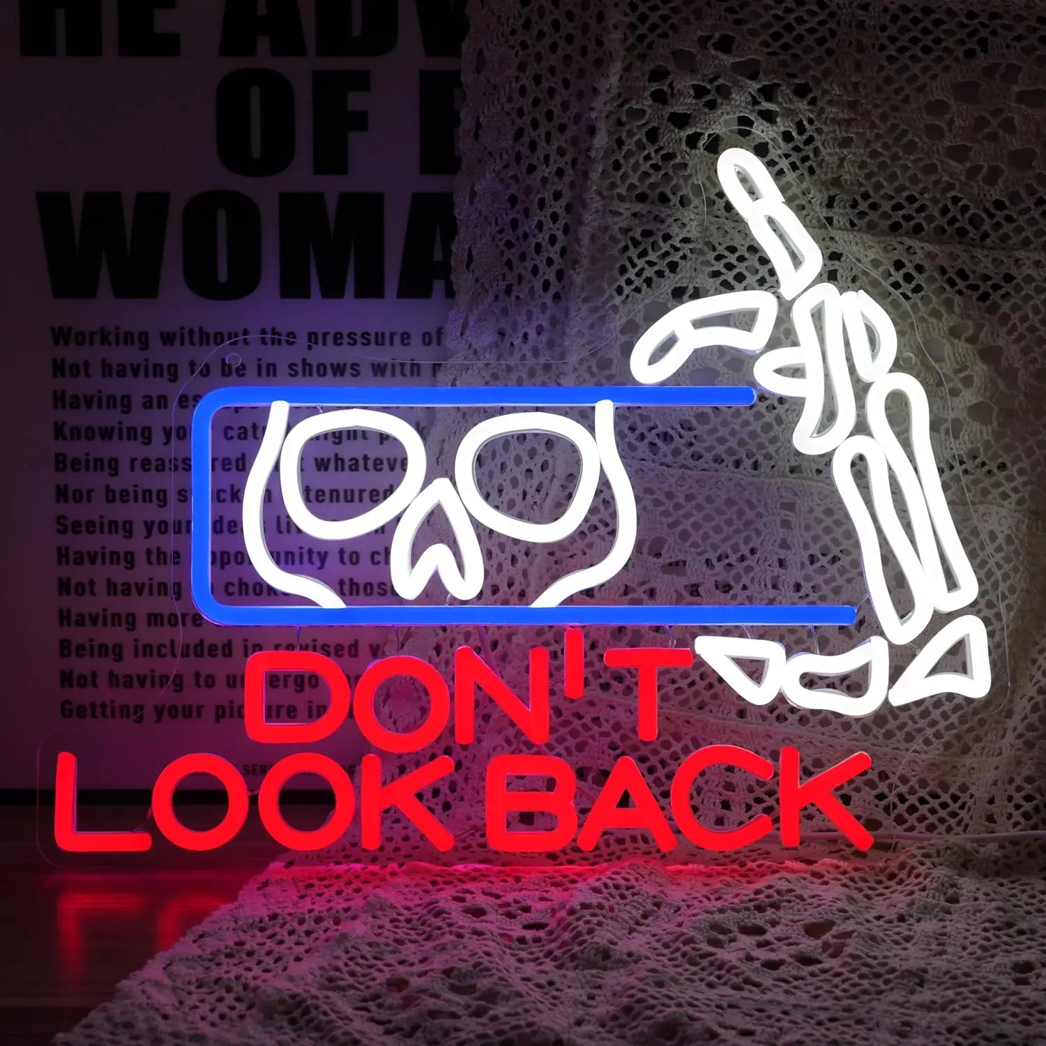 

Don’t Look Back Neon Sign USB Dimmable LED Neon Light Sign for Drink Bar Man Cave Bedroom Hotel Shop Garage Game Room Wall Decor