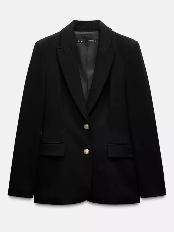 เสื้อสูทผู้หญิงทรงเข้ารูป แขนยาว พร้อมแผ่นเสริมไหล่ ปกพับได้ สไตล์ลำลอง สำหรับฤดูใบไม้ผลิ 2025 สินค้ามาใหม่ เหมาะสำหรับใส่ทำงาน