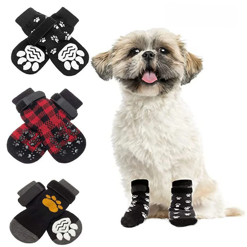

Pet socks Christmas dog socks warm with non-slip bottom puppy socks cotton socks pet supplies Three styles to choose from