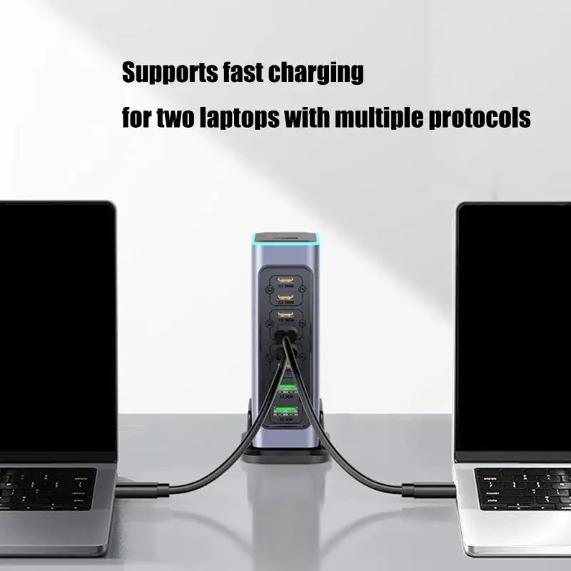 8 Port USB C Gallium Nitride Charging Adapter 660W PD100W Support PD3.0 Fast Charging for Multiple Electronics Devices 193A