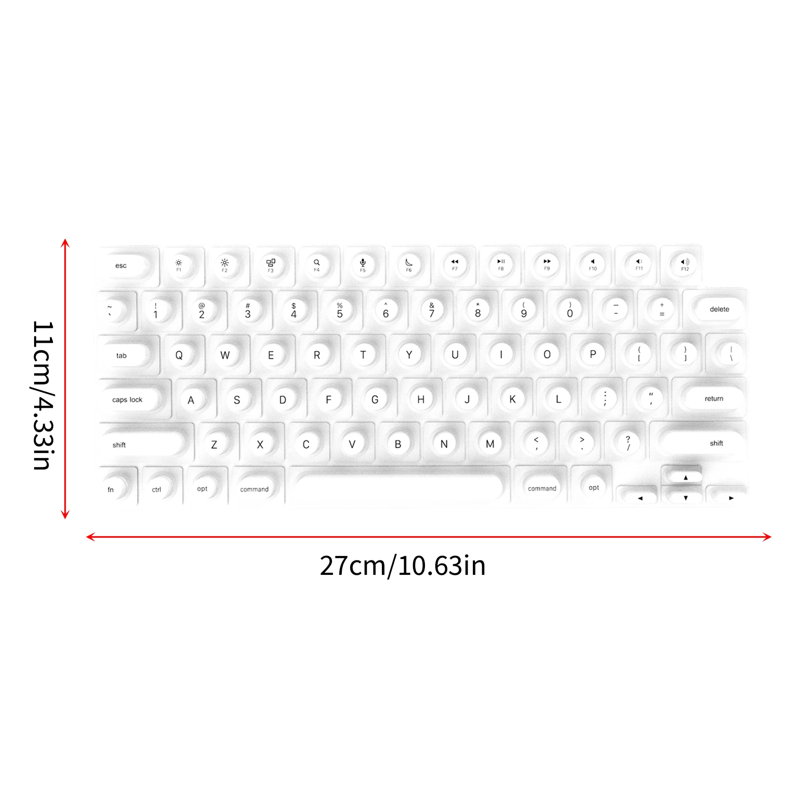 غطاء لوحة مفاتيح طويل للأظافر، واقي لوحة مفاتيح مرفوع لجهاز MacBook Pro/Air Nail Art، لوحة مفاتيح من السيليكون للاستخدام المكتبي أو الدراسة