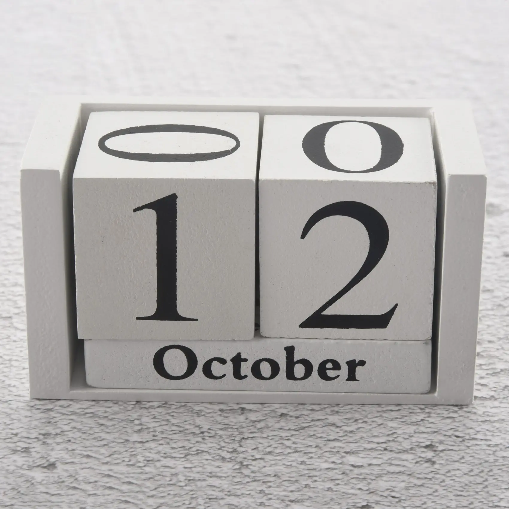 ABUO-Vintage Wood Perpetual Calendar Shabby Chic Blocks Desktop Calendar Rustic Wooden Squares Calendar Home Office