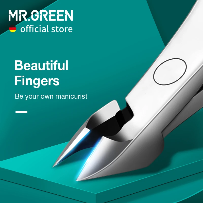 MR.GREEN-Tijeras de manicura para cutículas, cortador de pinzas de acero inoxidable, removedor de piel muerta, herramienta de tijera