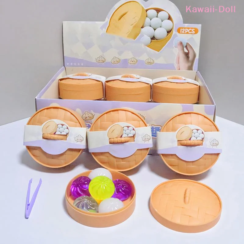 [DO] 6-teiliges Mini-Teigtaschen-Set mit Dampfgarer-Quetschspielzeug, weiche Stressabbau-Kristall-Fidget-Sensorik-Spielzeuge, Partygeschenke, Geschenkset[DO]