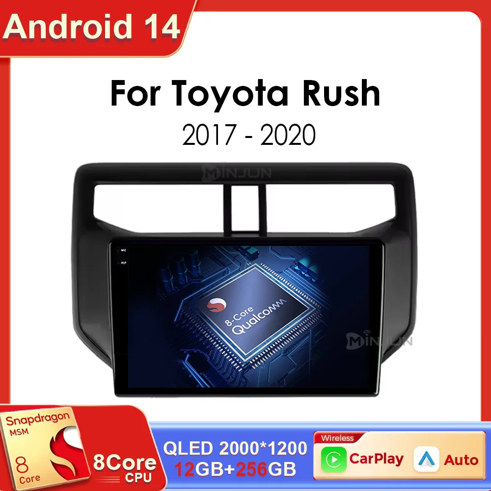 

Android 14 WIFI+4G Carplay Qualcomm Car Radio For Toyota Rush Daihatsu Terios 2017 2018 2019 2020 Navigation GPS Multimedia