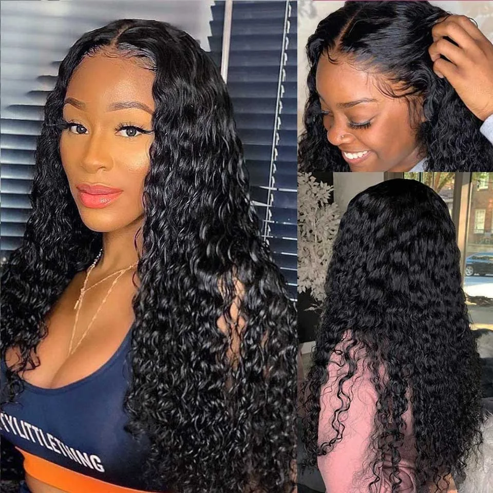 13x4 Water Wave Lace Front Wig Peruvian Remy Human Hair Transparent 13x6 Lace Frontal Wigs For Black Women 4x4 Lace Closure Wig