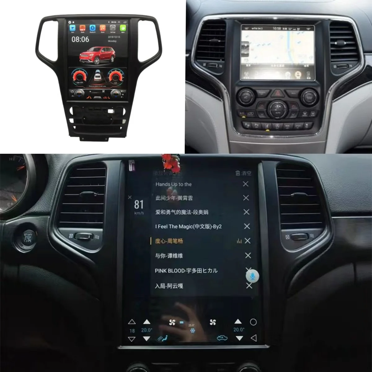8+256 G6 Android 14 For JEEP Grand Cherokee 2013-2020  Car GPS Navigation Head Unit Multimedia Player Auto Radio Tape