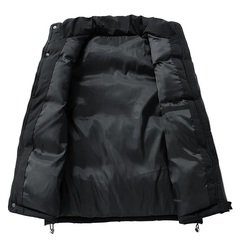 Chaleco de pesca con cuello levantado, chaleco para exteriores, chaleco de algodón para hombre, abrigo grueso de otoño e invierno, chaleco cálido