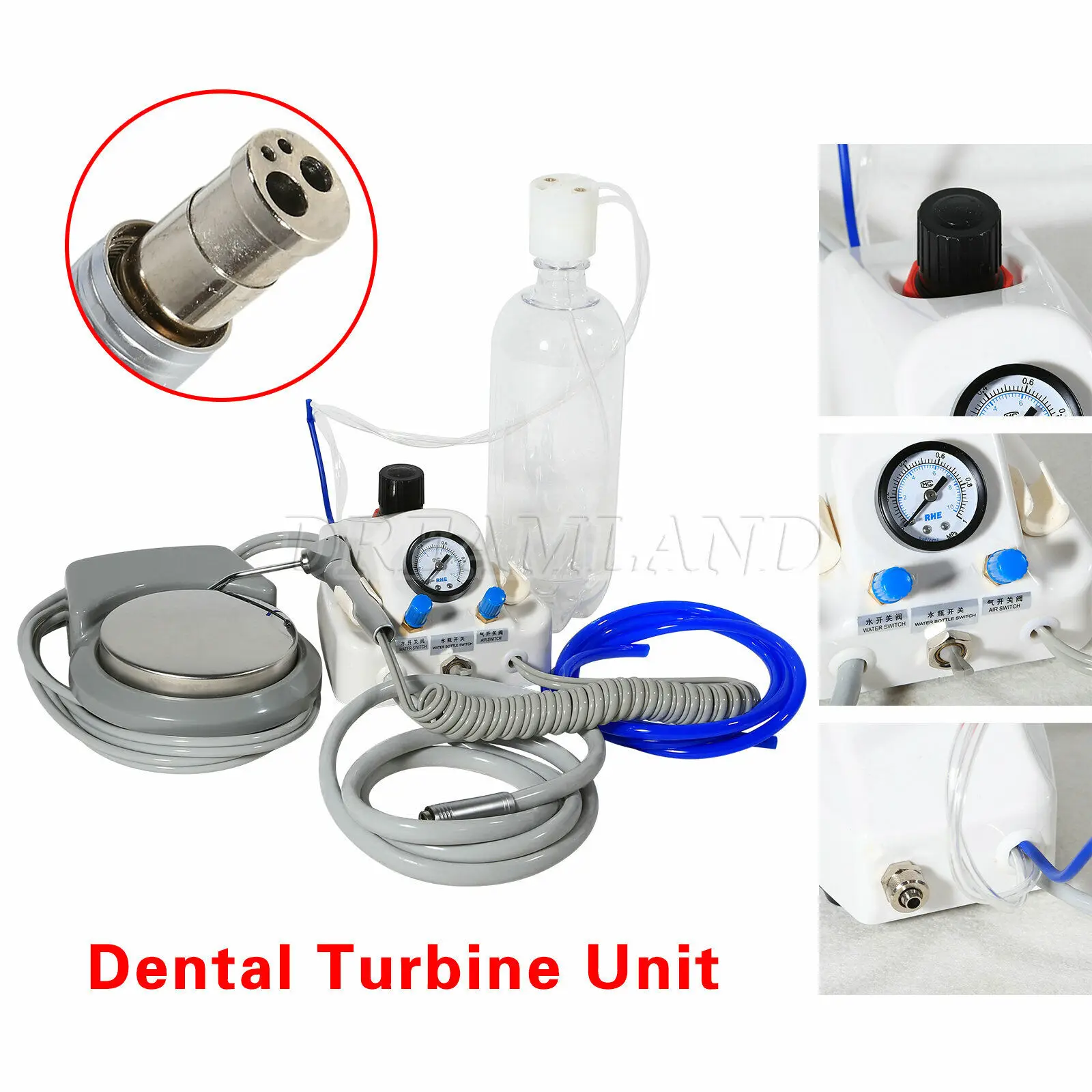 Dental Portable Air Turbine Unit Work With Air Compressor 4Hole/High Speed Handpiece Fit Nsk Pana Max