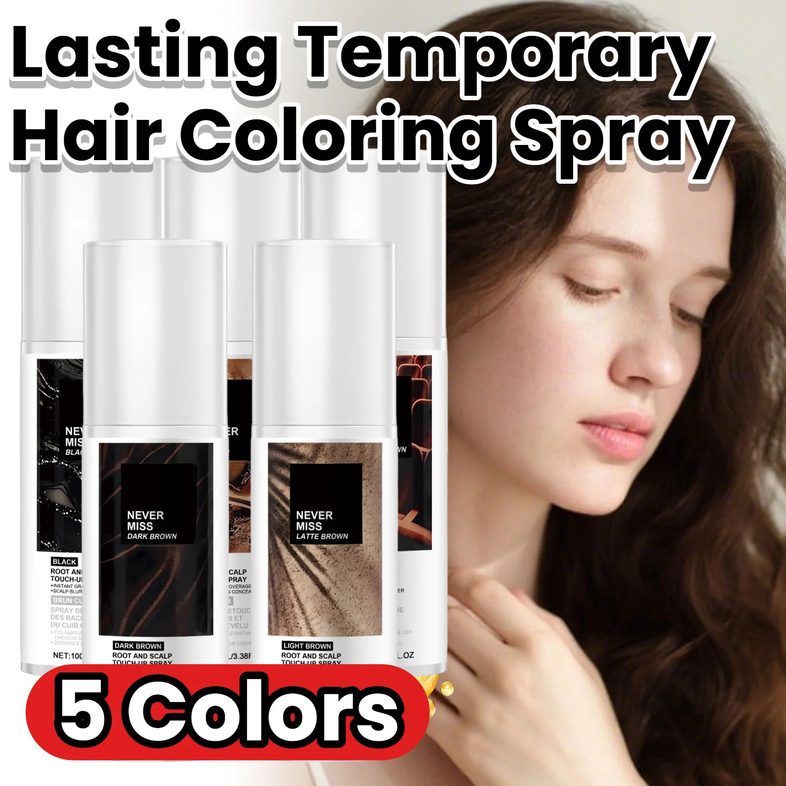 

Одноразовый временный спрей-краска для волос, прочное покрытие, белые, серые волосы, скрытая краска для линии роста волос, стойкая краска, спрей-краска для волос