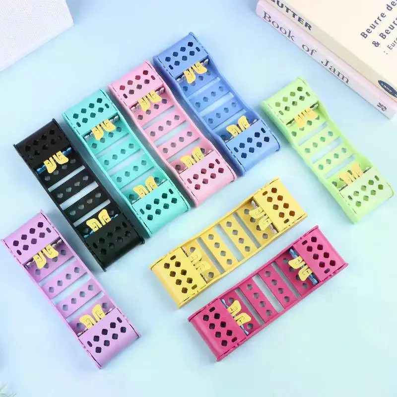 Dental storage box, plastic disinfection box for dental instruments, 4 brackets, high-pressure sterilization dental box rack