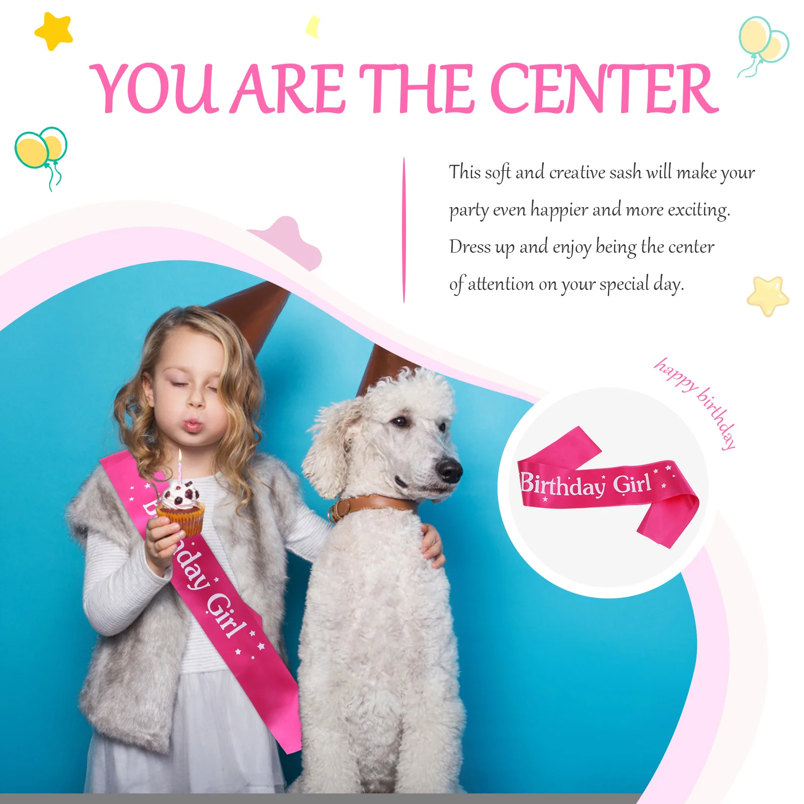 

1Pcs Birthday Sash Premium Party Favor for Decor Make Your Birthday More Exciting and Happy Cloth Sash Party Favor