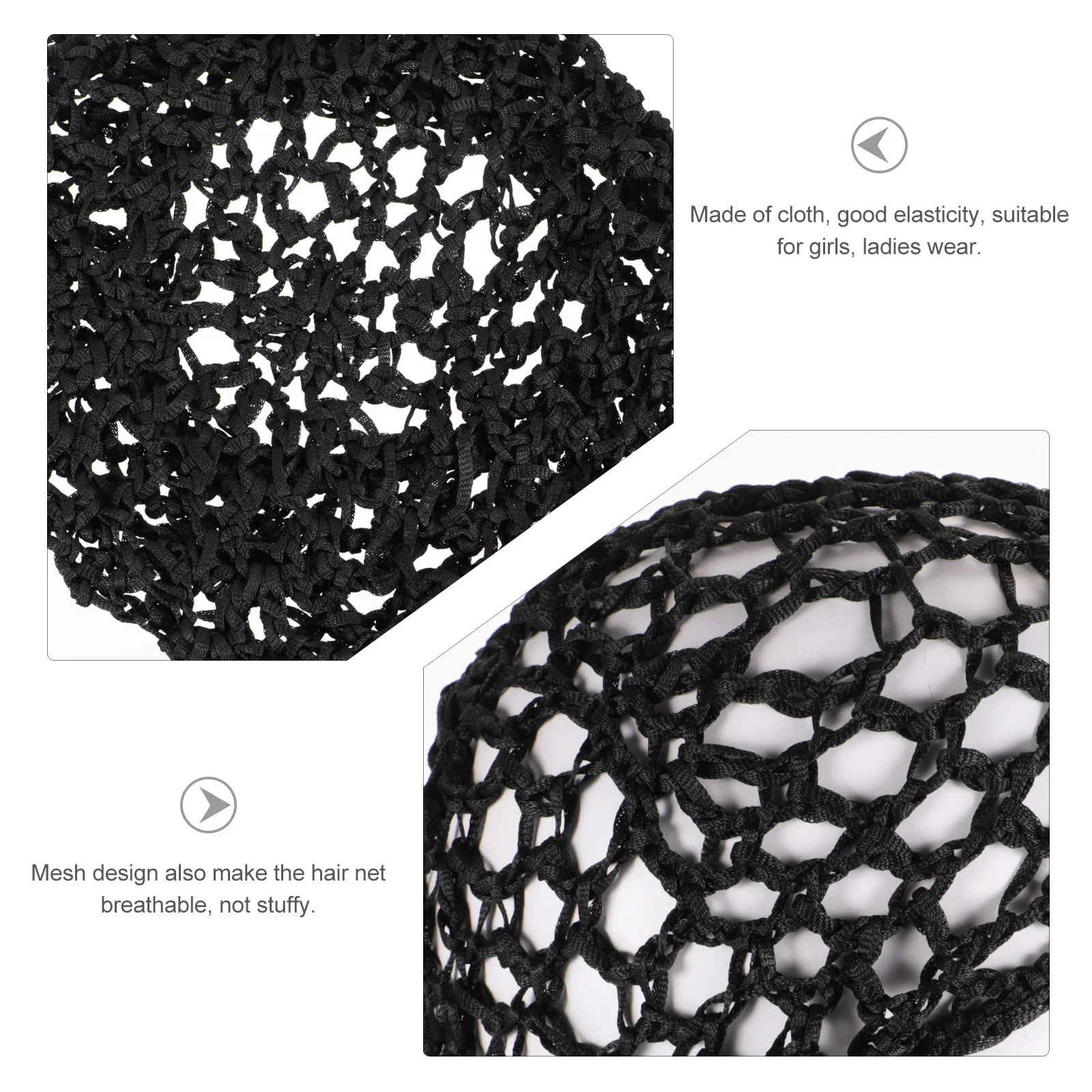 

4Pcs Mesh Crochet Hair Net Breathable Lightweight Sleeping Durable Hairnet for Women Travel Female Net Cap