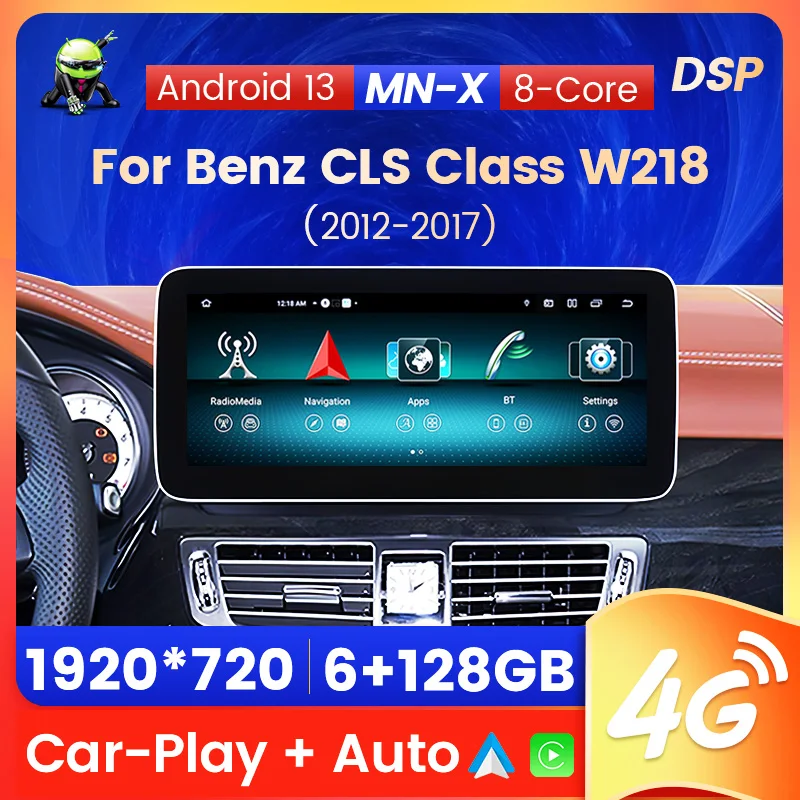 6GB+128GB Car Radio Carplay For Mercedes-Benz CLS-Class W218 CLS260 CLS320 CLS350 CLS400 Android 13 Navigation Multimedia Player