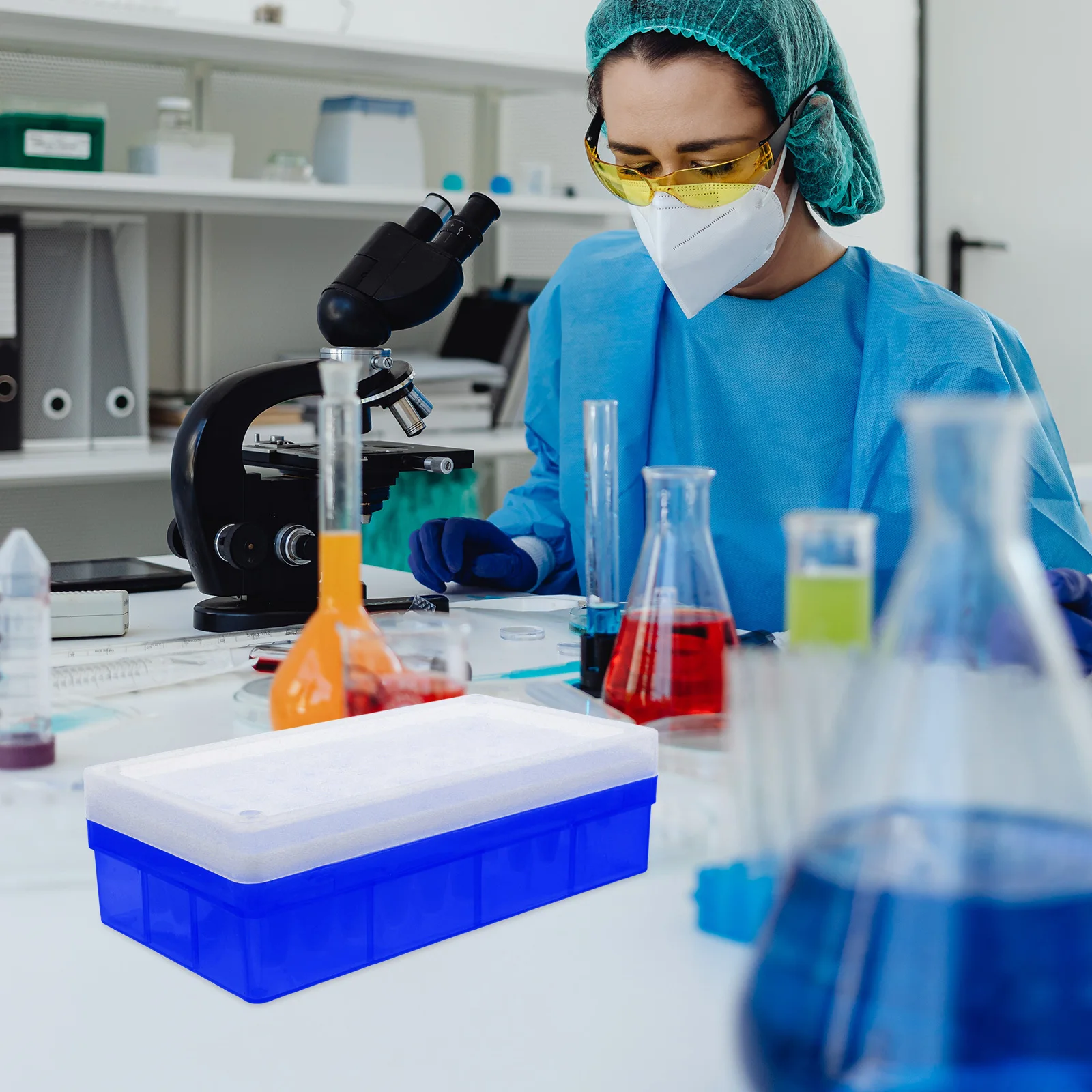 

Tube Box 0.2 0.5 1.5Ml Large Capacity Plastic Laboratory Freezing Storage Tight-Fitting Lid Sample Organizer