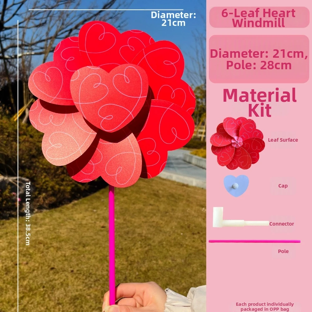 1pc/2pcs Multistyles Rotating Wind Spinner Windmill Cherry Blossom PVC Standing Lawn Flower Pinwheel Diameter 19/21/32/36cm