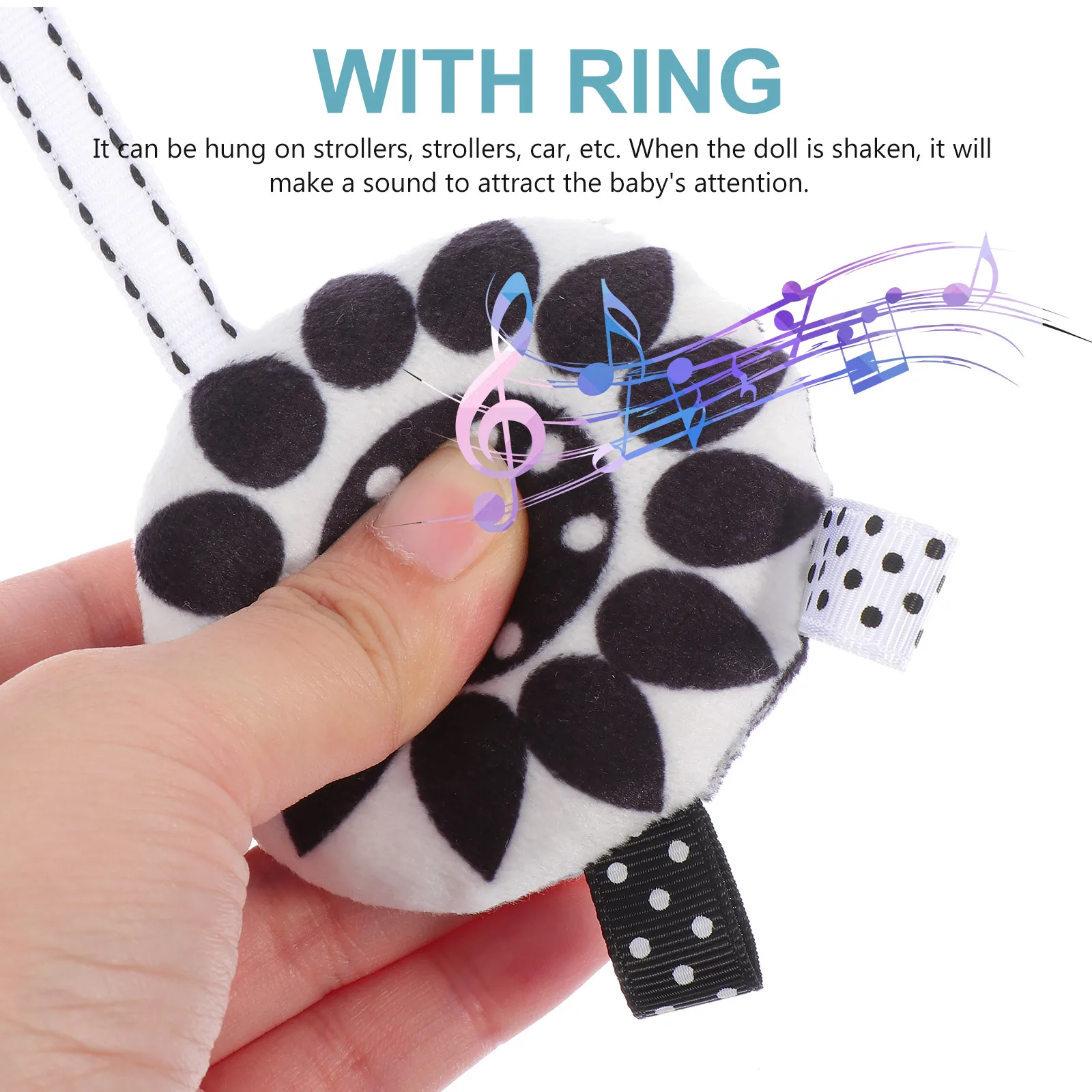

1pc Lovely Black Baby Carriage Decor Stroller Hanging Toys Plaything Bell Stuffed Animals Newborn Bed Toy Gift High