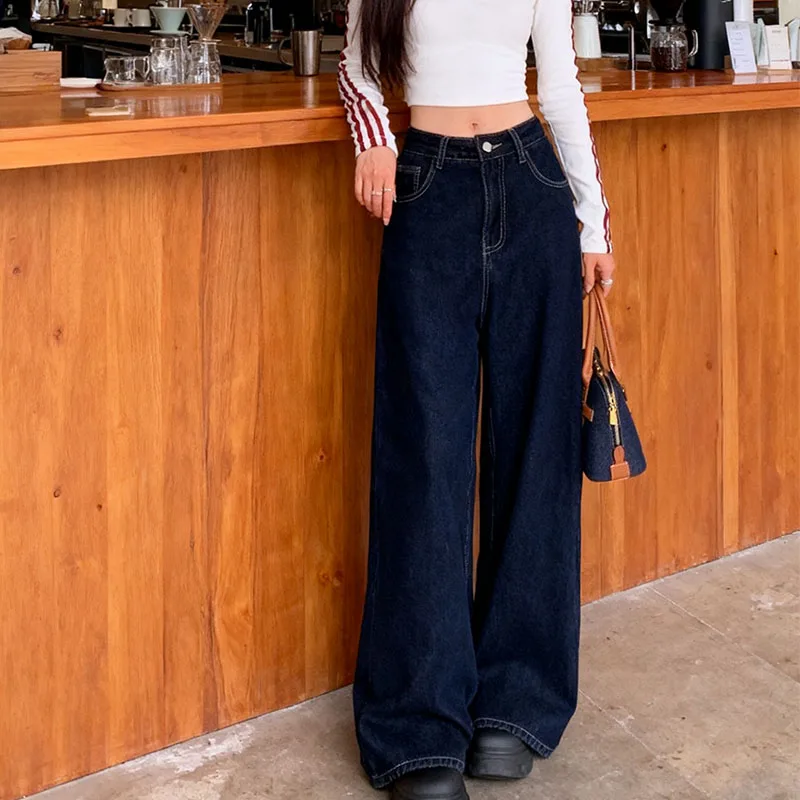 Inverno feminino y2k queimado perna larga jeans denim velo térmico forrado quente casual estilo clássico para tempo frio