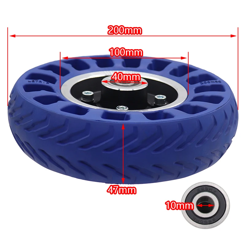 High Quality 200X50 Square Solid Wheels for 8 Inch Speedway Mini 4 Pro Tire Electric Scooter Ruima   PRO Replacement Parts