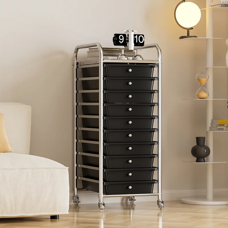 Household multi-layer drawer type dining side cabinet, simple plastic cabinet to store snacks, locker, crevice storage cabinet,