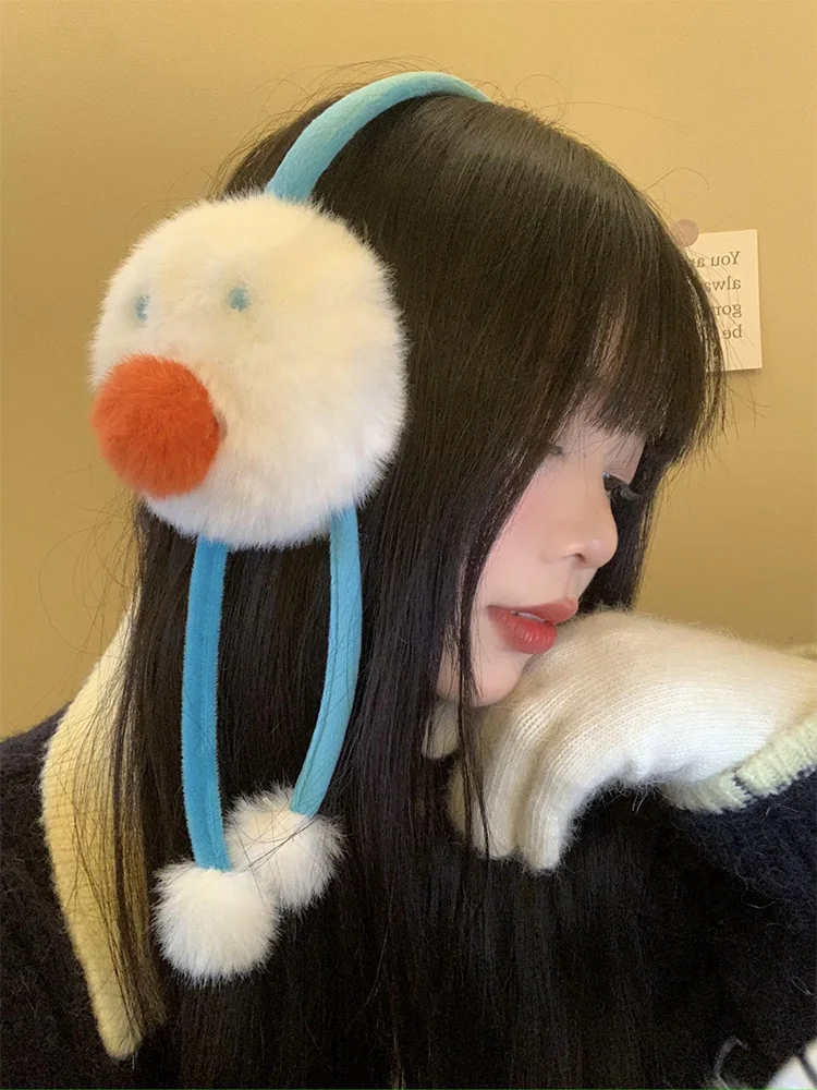 Anime Love and Deepspace Zayne Cosplay Snowman Fluffy Earmuff Cartoon Earflap Earshield Ear Muffle Ears Warmer Adorn Xmas Gift