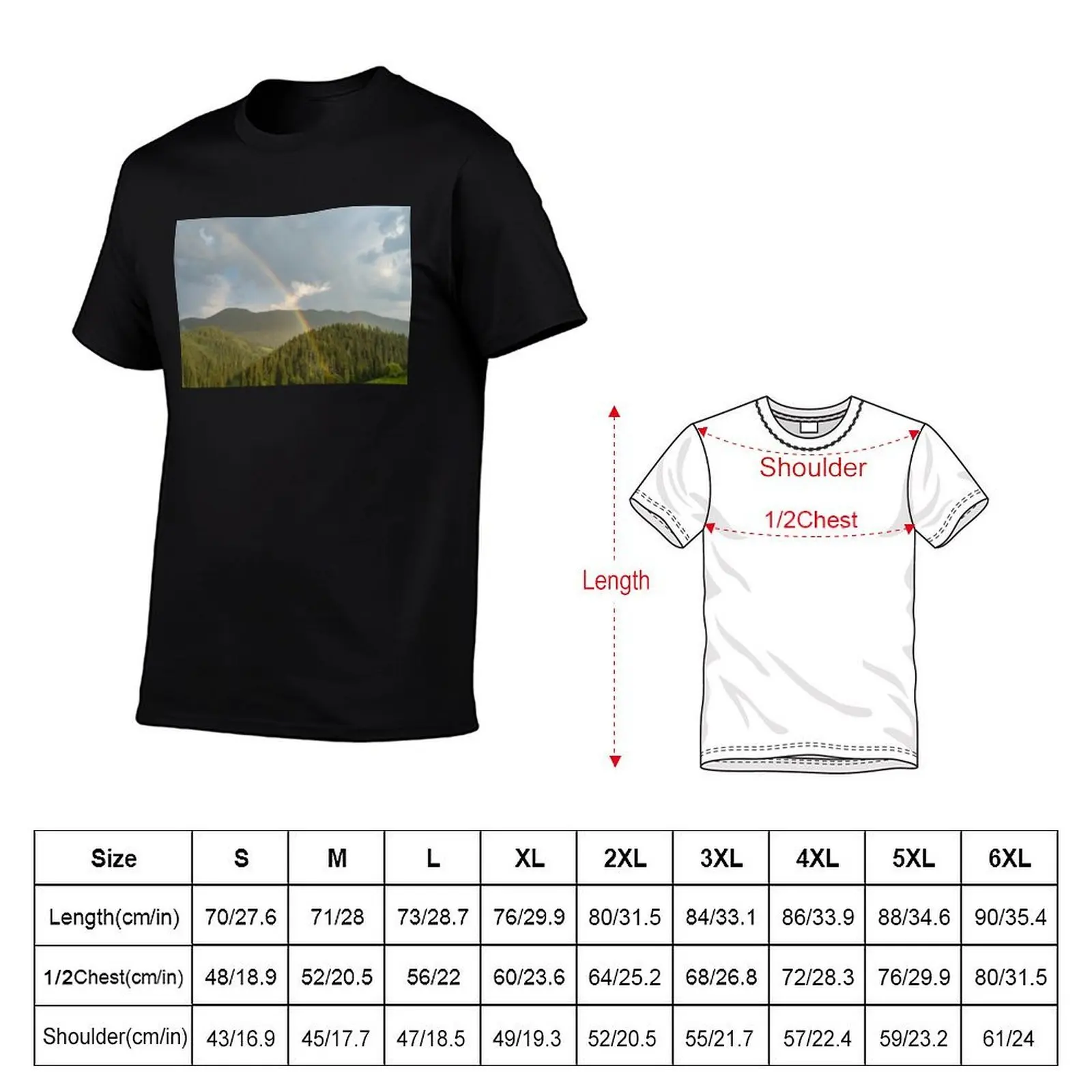 Summer Storms and Rainbows - Rhodope Mountain Range in Bulgaria T-Shirt customizeds custom t-shirts luxury clothes men