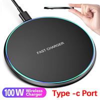 100W fast Wireless Charger For iPhone 16 15 14 Pro Xs Max Mini Xr Induction Fast Charging Pad For Samsung S22 S21 S8 S9 S10 Note