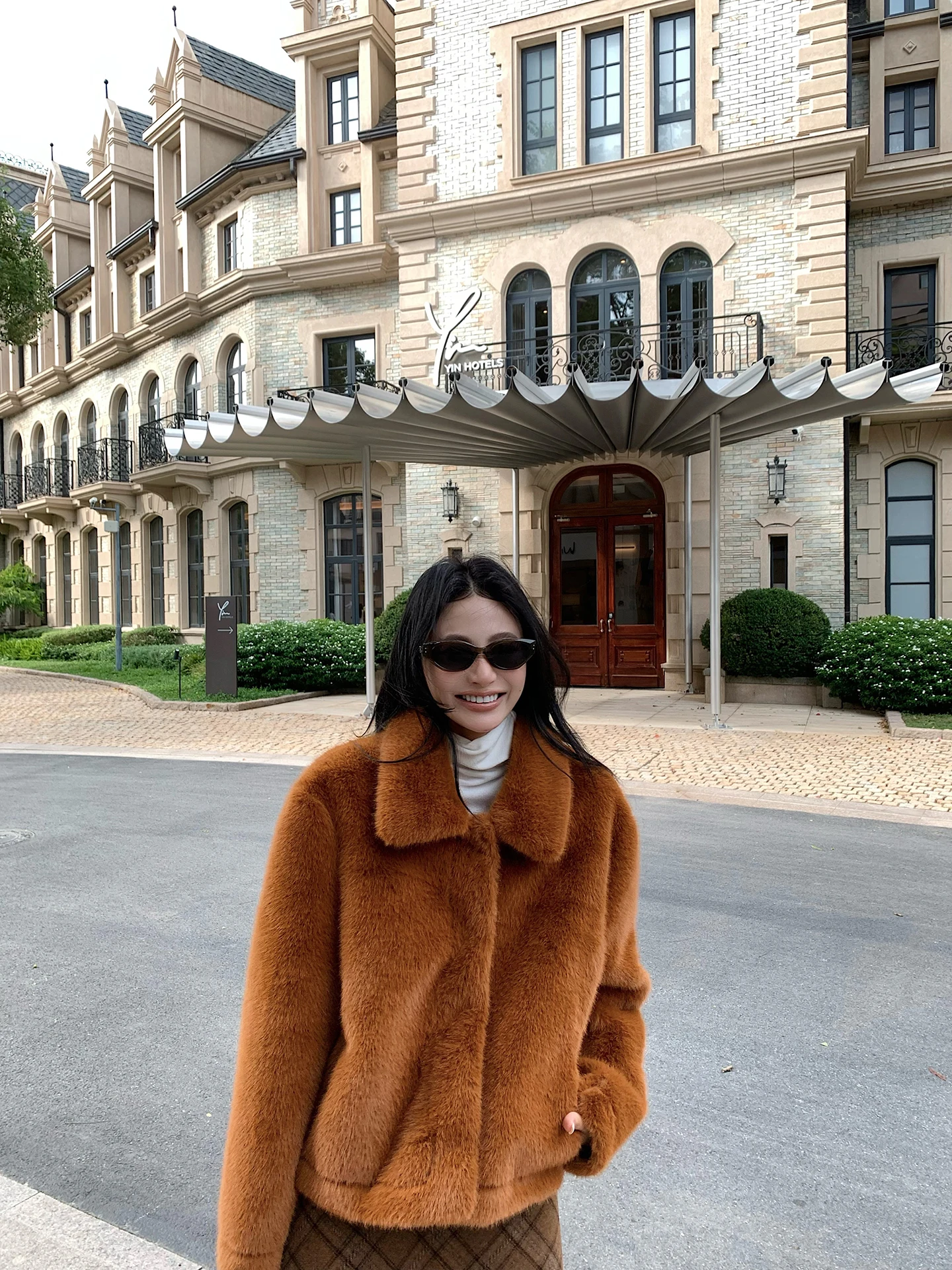 

Anneop ort Fur Coat Women's Autumn Winter High Quali ort Plu Jaet Casual Sle Polyester Fiber Long Sve Coat