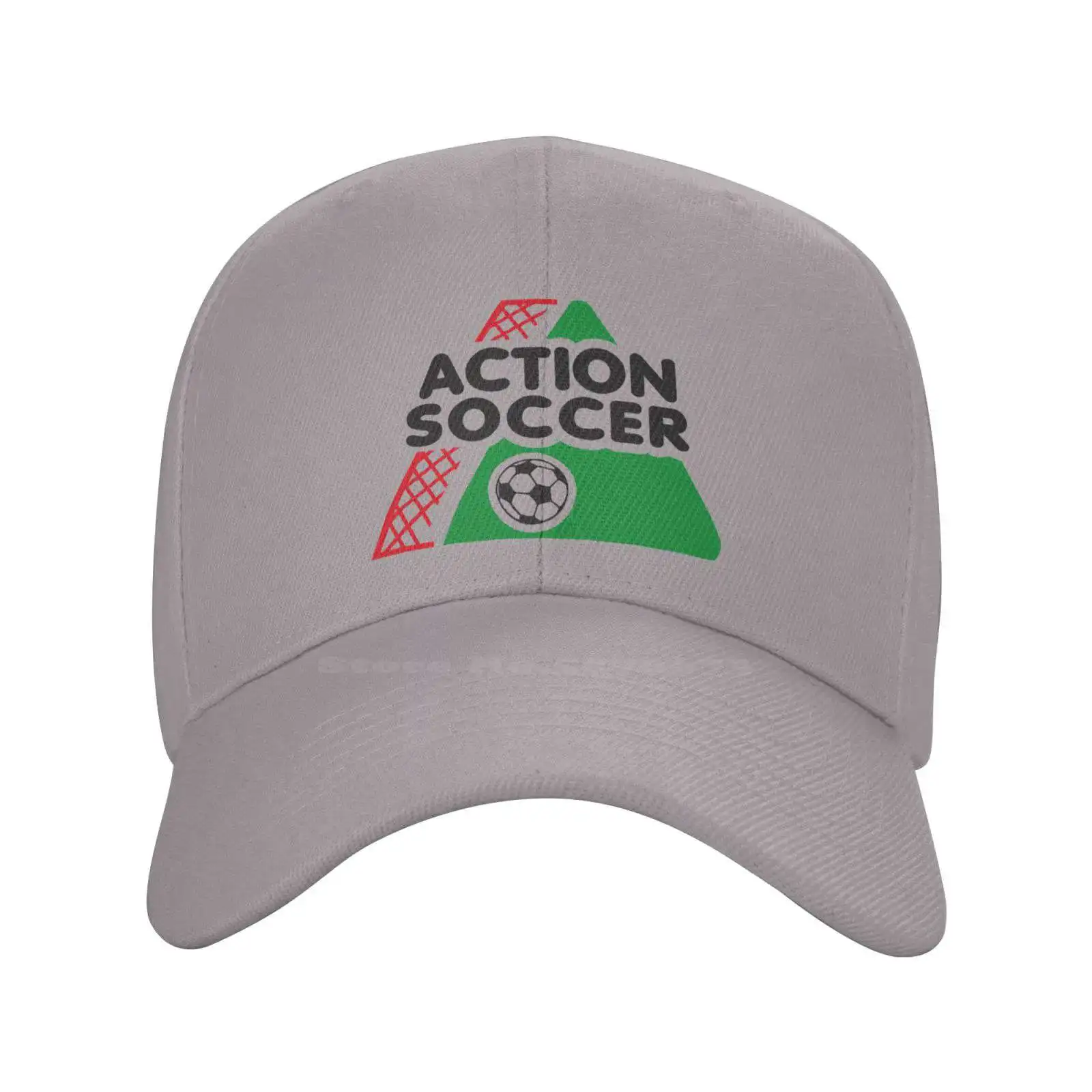 Action Soccer Logo Print Graphic Casual Denim cap Knitted hat Baseball cap