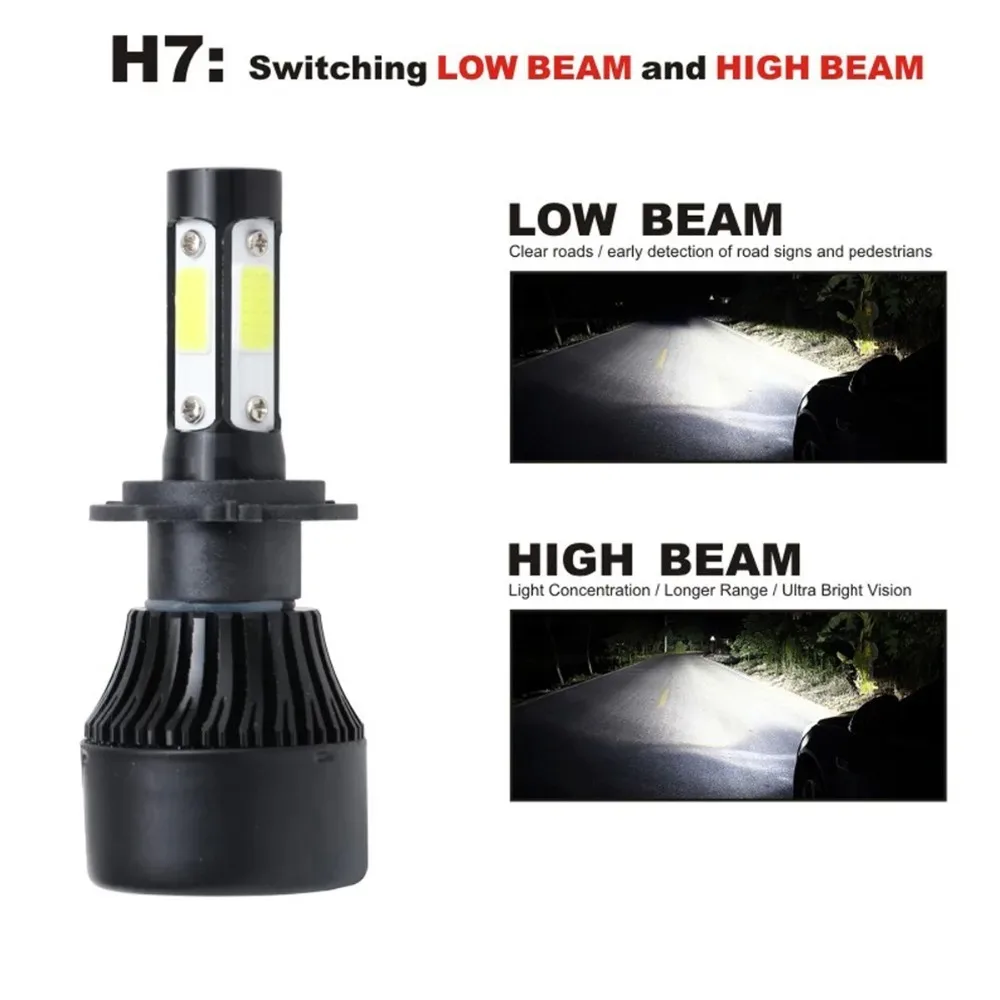 2pcs 30000Lm 300W H4 H8 H9 9004 9007 Hi/Lo Beam H1 H3 H7 9005/HB3 9006/HB4 H8H9H11 9012 Auto Led Headlight White Car Lights 12V