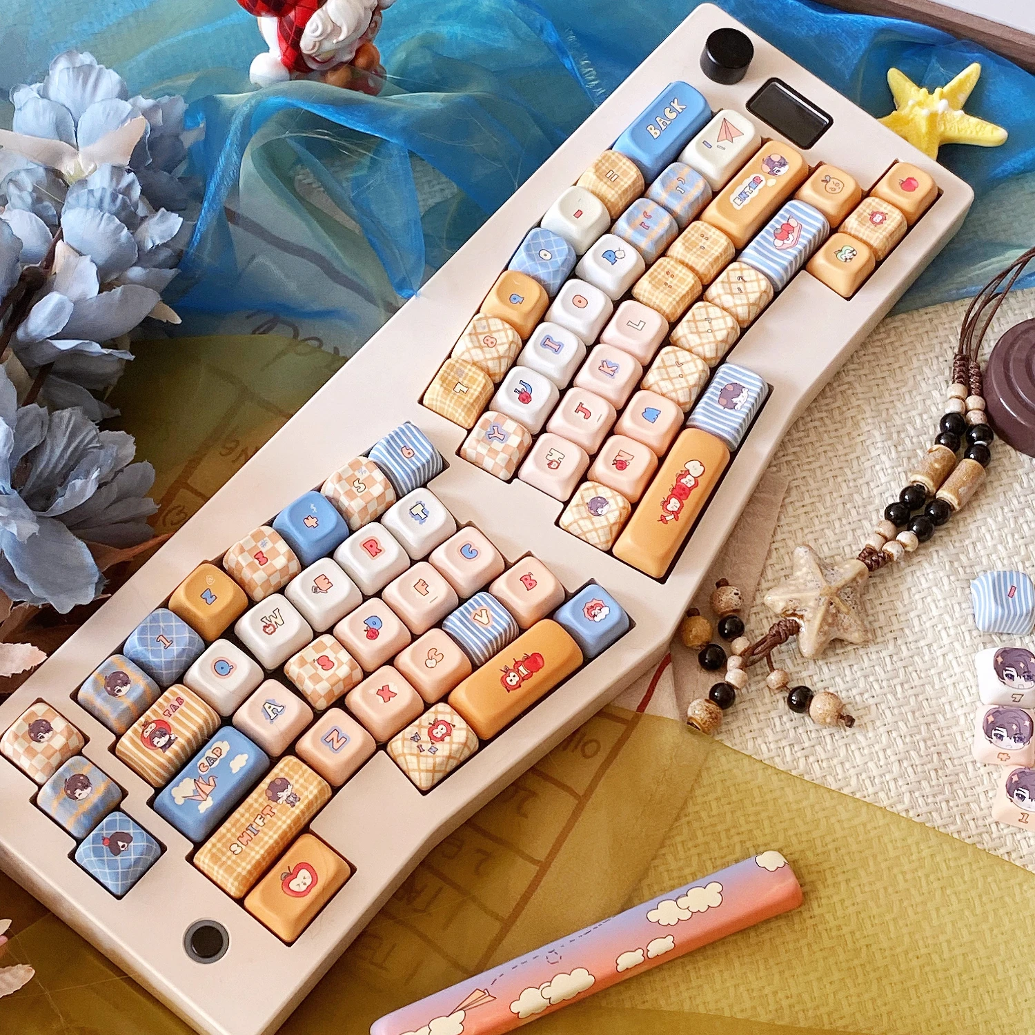 

Колпачки для клавиш Caleb EOA Cherry Profile Love and Deepspace Тема аниме игры круглые мультяшные милые колпачки из ПБТ для механической клавиатуры «сделай сам»