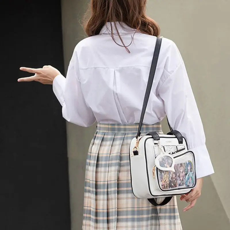 Ita Bag Large Capacity Shoulder Bag Tote  with Transparent Pocket Handbag Colorblock Women's  Casual Bags for Women