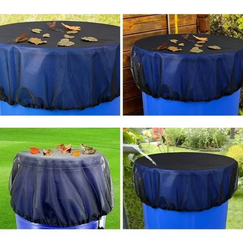 60/80/90/100CM Mesh Cover Netting Outdoor Garden Supplies For Rain Barrels Water Collection Buckets Cover Water Tank Protection