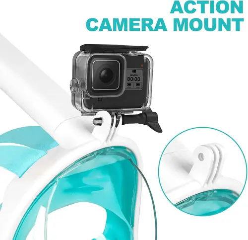 Imagen 2 del producto Máscara de snorkel de cara completa para niños, Regalo Navidad Buceo Canarias, equipo snorkel oferta, amplio campo de visión, antiniebla, fugas, respiratorio, seguro, impermeable, equipo de máscara de natación