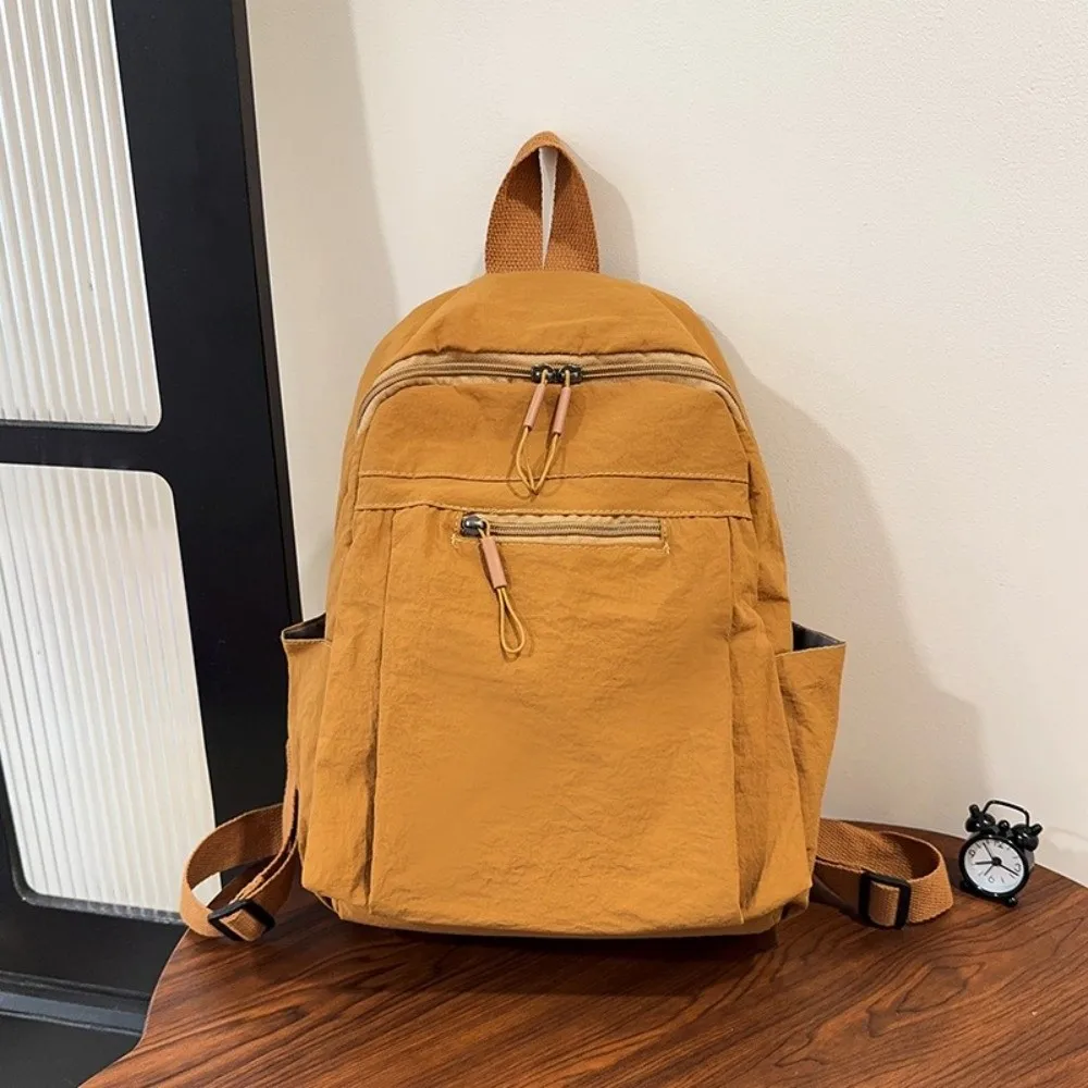 

Fashion Large Capacity Backpack Multifunctional Ultra-Light School Bag Solid Color Shoulder Bag Travel