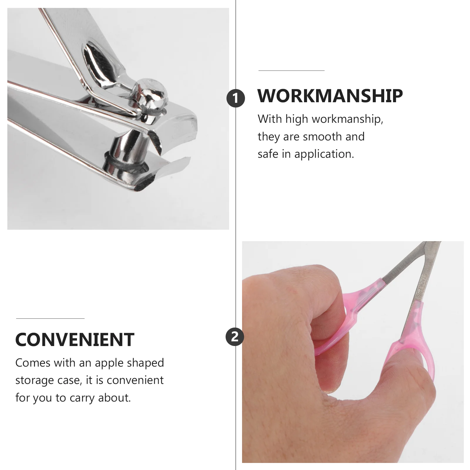 9pcs 9-In-1 Nail Clipper Set Stainless Steel Manicure Kit Apple Shaped Case Travel Camping Hiking Fingernail Trimmer Tools