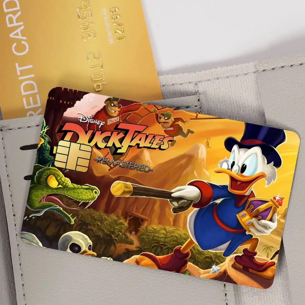 كارتون DuckTales الفيلم فيلم الجلد غطاء ملصقات بطاقة الائتمان 4 قطعة الخصم الجبهة الديكور البنك حافلة تمرير مقاوم للماء #5