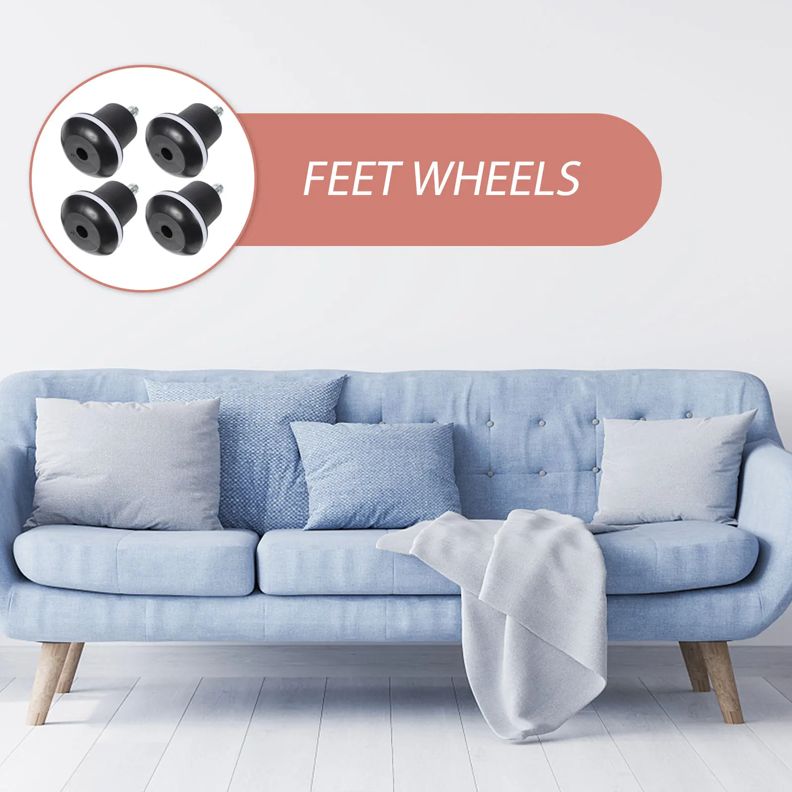 

4 Pcs Heavy Duty Chair Casters Non Slip Office Wheels Furniture Feet Caster Fixing Computer Chairs Thick Pad Reducing Noise