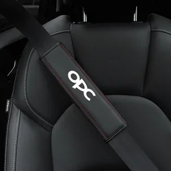 For Opel OPC Astra H G J Insignia Mokka Zaf 1pc Cowhide Car Interior Seat Belt Protector Cover for Opel OPC car Auto Accessories