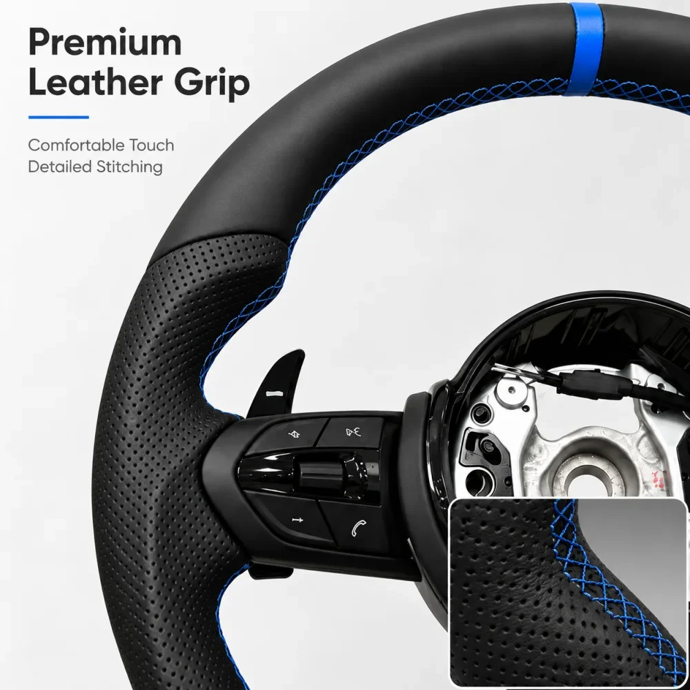 

Steering Wheel For BMW F30 F31 F34 F36 F20 F21 F22 F25 F26 F15 F10 F01 F02 F06 F11 F80 M3 F82 M4 F90 E90 E70 E84 With Blue Mark
