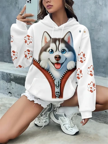 Imagen 2 del producto Sudadera de animales divertida pollo ardilla perro gato Sudadera con capucha con estampado 3d hombres mujeres moda sudaderas con capucha de gran tamaño mujeres sudor abrigo de calle Tops