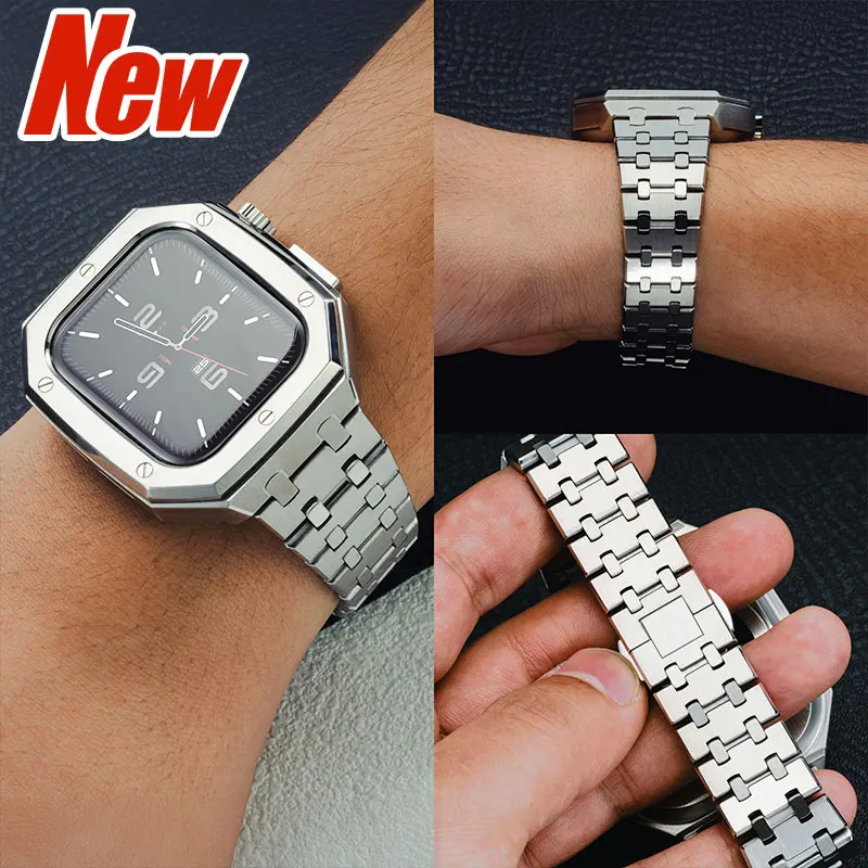 

Luxury Stainless Steel Modification Mod Kit for Apple Watch S11 10 9 8 7 46MM 45 41mm Metal Case for iWatch 6 5 4 SE 44mm 40mm