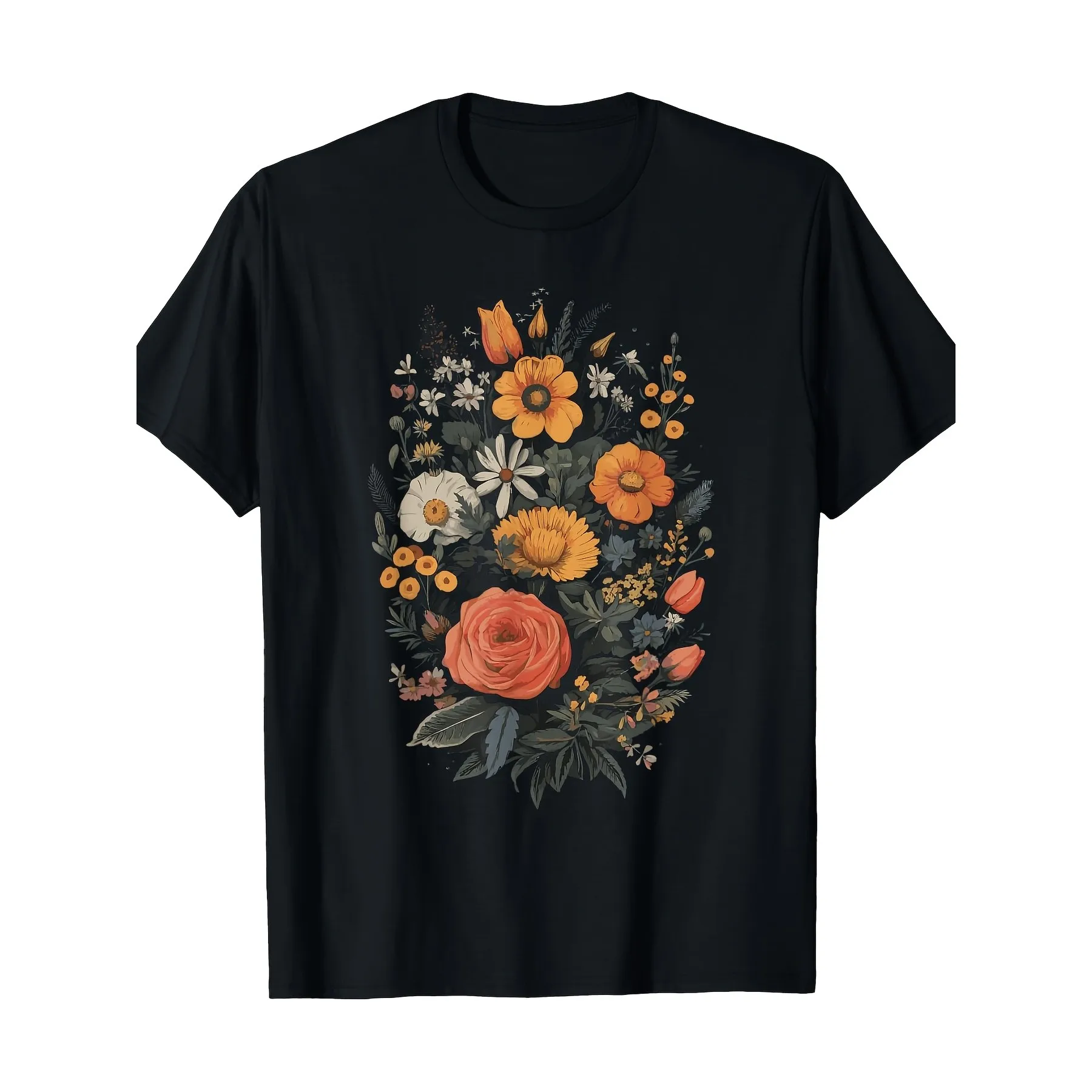 Vintage Flowers Floral Pressed Flower T-Shirt