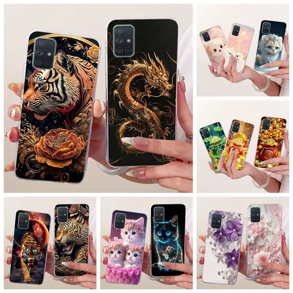For Samsung Galaxy A51 4G 5G Case SM-A515F A516B Luxury Dragon Soft Silicone Cover For Samsung A31 A71 SM-A715F A 71 Phone Shell